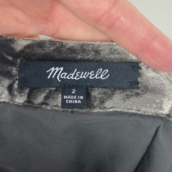 Madewell Velvet Ruffled Edge Silk Skirt Black Size 2 Flirty Super Soft Velour - Picture 5 of 11